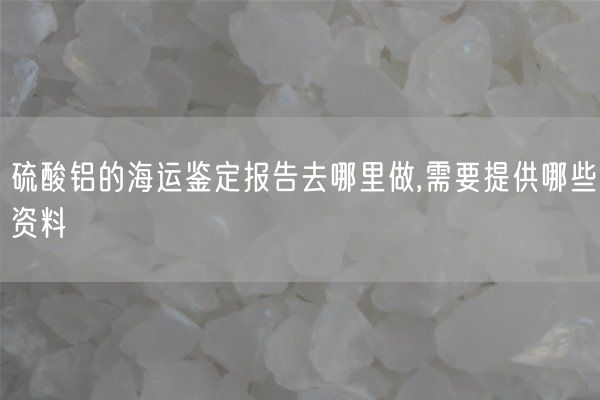 硫酸鋁的海運鑒定報告去哪里做,需要提供哪些資料(圖4)