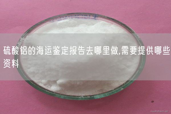 硫酸鋁的海運鑒定報告去哪里做,需要提供哪些資料(圖3)