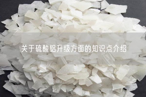 關(guān)于硫酸鋁升級方面的知識點(diǎn)介紹