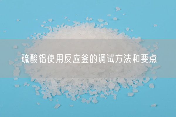 硫酸鋁使用反應釜的調試方法和要點(diǎn)