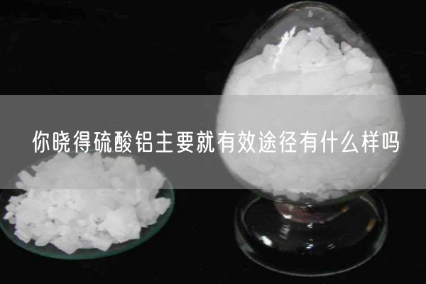 你曉得硫酸鋁主要就有效途徑有什么樣嗎(圖1)
