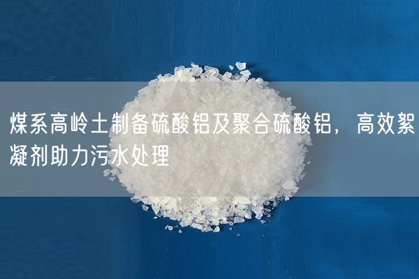 煤系高嶺土制備硫酸鋁及聚合硫酸鋁，高效絮凝劑助力污水處理
